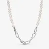 Pearl Necklace 45 cm Chain Pendant Fashion European och American Popular Styles Fit Pandora Designer smycken med låda