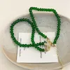 Pendant Necklaces Strands Strings Western Empress Dowager Planet Pin Zircon Beaded Green Crystal Necklace Cool Wind Minority Collarbone Chain Female