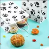 Bolsas de embalagem Puppy Dog Paw Print Treat With Paper Twist Handles para Pet Party Favor Doup Delivery Office School Business Industrial