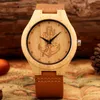 Polshorloges Brown Watch Quartz Heren Boat Anchor Caned Pattern Log kleur Dial Bamboo Dot Scale verstelbaar voor vriendwistwatches