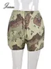 Pantaloncini da donna Joskaa Camouflage Moda donna Elastico in vita Pantaloni a gamba dritta Estate Casual Pantaloni femminili Sexy Streetwear 230317