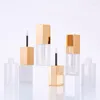 Opslagflessen 10/30/50 stks 5 ml Matte lege lipgloss buis vierkant gouden navulbare plastic vloeistof lippenstiftcontainer