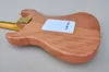 6 Strings Natural Wood Color Mahogany Electric Guitar with Flame Maple Veneer Scalloped Maple Fretboard Can be Customized as Request