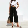 Women's Pants & Capris Women High Waist Wide Leg Palazzo Lounge Trousers With Belt Pockets