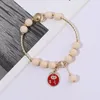 Charme Armbänder Trendy Handgemachte Glück Armreifen Für Frauen Kristall Perlen Kuh Münze Anhänger Weibliche Schmuck Geschenke