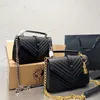 Bolsas bolsas de ombro Bolsa de grife feminino Bolsas de caviar preto calfskin clássico listras diagonais cadeias acolchoadas