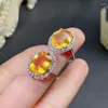 Cluster Rings Natural Citrine Charm Gemstone Party Personalized Oval Dainty 925 Silver Ring Women Jewelry