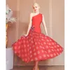 Stage Draag Red Mouwess Stitching Women Ballroom Dance Dress voor dansende kleding Rumba Costuums Ball Jurk Waltz