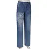 Harajuku Jeans da donna Grunge Vintage Pantaloni cargo a vita alta Y2K Estetica Indie Jeans da donna Tasche Coreano Streetwear Pantaloni retrò