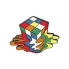 Brooches Melted Magic Cube Enamel Pin Colorful Toy Cartoon Metal Lapel Badges Bag Clothes Accessories Jewelry Gift For Friends