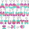 26 Números de letras Fidget Poppers Poppers Poppers do alfabeto Push Push Bubbles Popper Board Keychain Puzzle de dedo CH225A