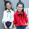 Chemises pour enfants Blouses pour filles Chemises en mousseline de soie Hauts pour bébés Adolescentes Chemises d'uniforme scolaire à manches longues 9 12 14 ans Blouses pour enfants 230317