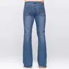 Men's Jeans GRG Mens Slim Boot Cut Jeans Classic Stretch Denim Slightly Flare Sky Blue Jeans Casual Stretch Jeans Z0315