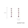 Kolczyki Dangle Luksusowe fioletowe kryształowy kryształowy woda do kobiet mody w stylu koreański Długie biżuteria akcesoria biżuterii Prezenty C355