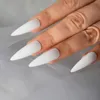 False Nails Sharp Stiletto Tips White Press On Long Matte Full Cover Acrylic Salon Fake Professional Manicure