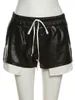 Dames shorts Joskaa Leather Biker Short Pant High Taille Summer Woman Casual Bottoms Streetwear Pocket 230317