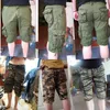 Herr shorts last shorts män cool kamouflage sommar avslappnad byxor märke knä längd bekväm kamo män solida shorts plus storlek G230316