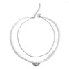 Tour de cou Aprilwell une pièce collier de perles pour femmes Vintage multicouche esthétique coeur pendentif cou chaînes bijoux Colgantes
