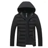 Herren Down Brand Cotton Jacket Winddofel wasserdichte Herren Wintergeschäft Casual Coat Hut abnehmbar Langarm