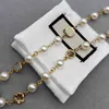 Dames kettingen ketting designer sieraden dames kettingen met parelgouden ketting nieuwe letters bloem accessoires ontwerpers dames retro 2303177F