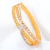 Bangle Soramoore Maxi Tamanho Crossover 3 Cores Bracelet for Women Wedding Party Zircon Engagement Dubai Bridal Jewelry Gifts