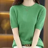 Women's T-Shirt BELIARST 100%Pure Cotton Short Sleeves Summer Women's Round Neck Pullover Top Loose Knitted Strap Vest Fashion T-Shirt 230317