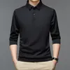 Herren Polos Männer Hemd Casual Business Tops Solide Hemden Herren Langarm Homme Mode Koreanische Dünne Revers T-shirt 230317
