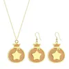 Серьги ожерелья установите Qiamni Fashion Lucky Dollar Sign Money Bag Star Dangle для женщин день рождения