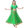 Stage Wear Halloween Christmas Dance Women Belly Clothing Set Costumes Dress Bollywood (capacete de saia do cinto superior)