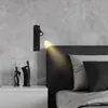 Wall Lamp SCONCES Simple El Model Room Spotlight Slaapkamer Bedide WiHt USB -schakelaar voor laad LED -leesinterieurverlichting