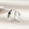 Band Rings 2022 Nya Angel Demon Couple Rings Fashion Design Kreativitet Personlighet Vinge Justerbar ring för kvinnor Män Lovers Jewelry Gift G230317