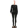 Women's Jumpsuits & Rompers 2023 Long Sleeve Ruffles Side Lace See Though O-neck Leggings Sexy Bodycon Jumpsuit Party Club Romper Playsuit Y