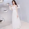 Vêtements ethniques noir Banquet robe de soirée femmes blanc demoiselle d'honneur Sexy bretelles fête d'anniversaire jupe hôte quotidien chinois