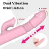 Yetişkin Masaj Çifte Dil Titreşimli Yapay penis Isınan Teleskopik Dönen Vibratör Kadın Anal Vajinal Klitoris Stimülatör Seks Oyuncakları