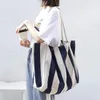 Sacs de soirée Sac en toile Femmes Vintage Rayé Épaule Simple Grand Sac à main en tissu Bolso Mujer Casual Femme Big Shopping en gros