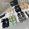 Fabric Plaid Sandals Designer Slipper Women Platform Wedges Quilted Leather Shoe Summer Casual Party Wedding Dress Shoes