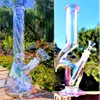 Bongueiros de água de vidro coloridos Base de copo Dab Rigs Garias Shisha Bubbler fumando tubo do poço Perc com tigela de 14 mm de 30 cm de altura