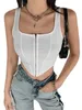 Женские танки Camis Macheda Sold Sexy Sexy Sleim Topped Top Top Женская повседневная уличная одежда Y2K Lady White Black Corset Top 230317