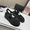 Fabric Plaid Sandals Designer Slipper Women Platform Wedges Quilted Leather Shoe Summer Casual Party Wedding Dress Shoes