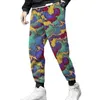 Men's Pants New Printing Slim Hand Painted Casual Mid rise Pants Men's Personalized Leggings