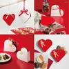 Cadeau cadeau 50 ensembles boîtes d'emballage pliant romantique coeur blanc rouge utilisation des deux côtés pour les bonbons au chocolat de la Saint-Valentin