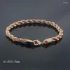 Chains 5mm Men Rope Twisted Necklace Women 585 Rose Gold Color Jewelry