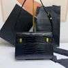 9A Designer Sac Manhattan Purse à bourse Alligator Cowhide enveloppe 24 cm Sac à main nature