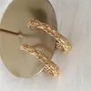 Серьги -грибы Bohemia Золото -цветное покрытие нерегулярное грубое поверхностное крюч