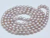 Catene annodate a mano 8-9mm Collana di perle coltivate d'acqua dolce di riso viola 76cm Gioielli di moda