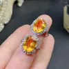 Cluster Rings Natural Citrine Charm Gemstone Party Personalized Oval Dainty 925 Silver Ring Women Jewelry