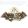 Tofflor Summer Sexy Black Open Toe Big Bow Tie Leopard Fashion Stiletto Heel Women Party Slip On Slingback Shoes 2023
