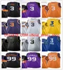 2021 Koszulki do koszykówki Chris 3 Paul City Black Purple zarobił biały pomarańczowy kolor oddychający sport
