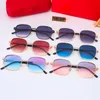 Designer Red Sunglasses For Women Man Sun glasses Fashion Classic Rimless Gold Metal Frame Cart Eyeglasses Goggle Outdoor Beach Multiple Styles With original box