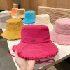 Chapeau seau en gros pour femmes, casquette effilochée, chapeaux à larges bords, ajusté d'été, pêcheur plage